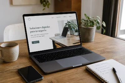 Autónomo revisando su página web